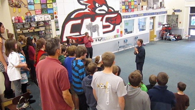 Corbett Middle School Students singing traditional irish song gaeilge image